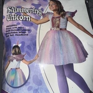 Spirit Halloween Kids Costume Shimmering Unicorn Size Large 12-14 Girls Costume